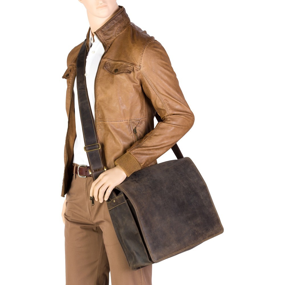 visconti leather messenger bag