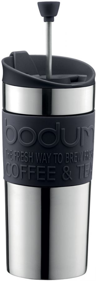 Bodum Travel Press matkamuki pressotoiminnolla 350 ml, musta