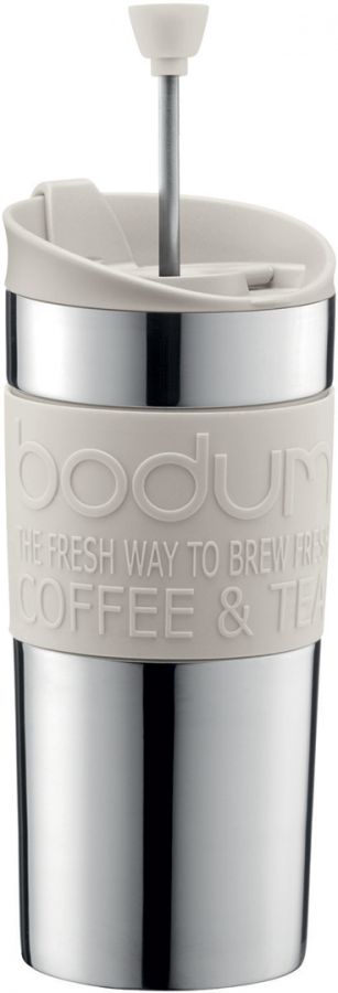 Bodum Travel Press matkamuki pressotoiminnolla 350 ml, valkoinen