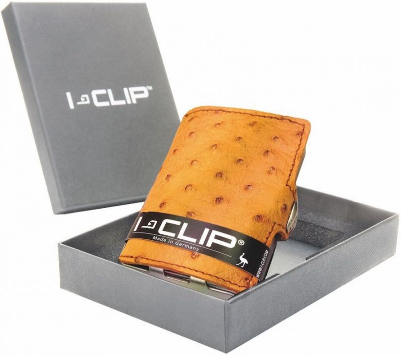 I-Clip I-Clip Business Ostrich lompakko, ruskea