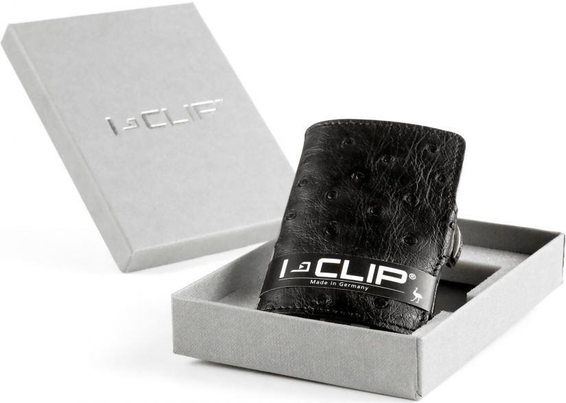 I-Clip I-Clip Business Ostrich lompakko, musta