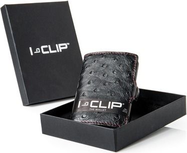 I-Clip I-Clip Exclusive Robutense Wallet, Black with red stitching