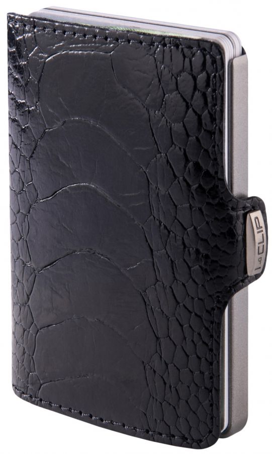 I-CLIP I-CLIP Superior Gentleman Ostrich Wallet, Ivory Black