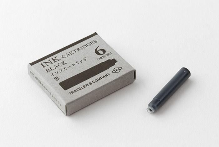 Traveler’s Company Cartridge for Brass Fountain Pen, mustesäiliö, musta