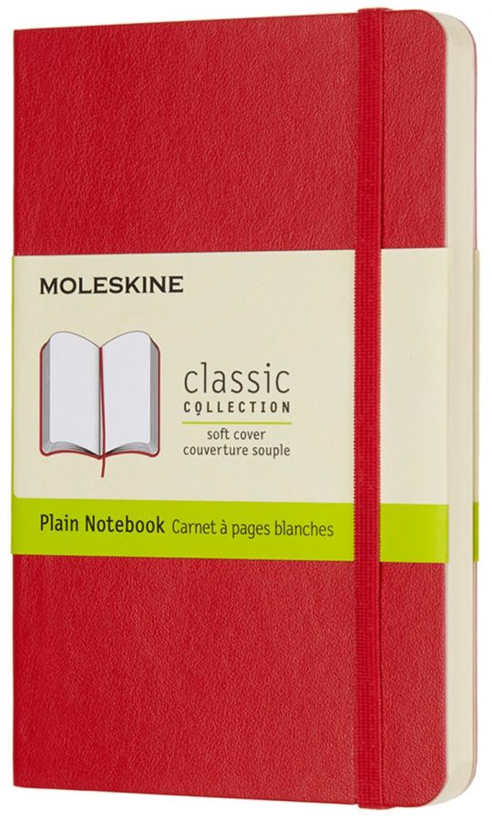 Moleskine Classic Pocket Notebook Plain, red