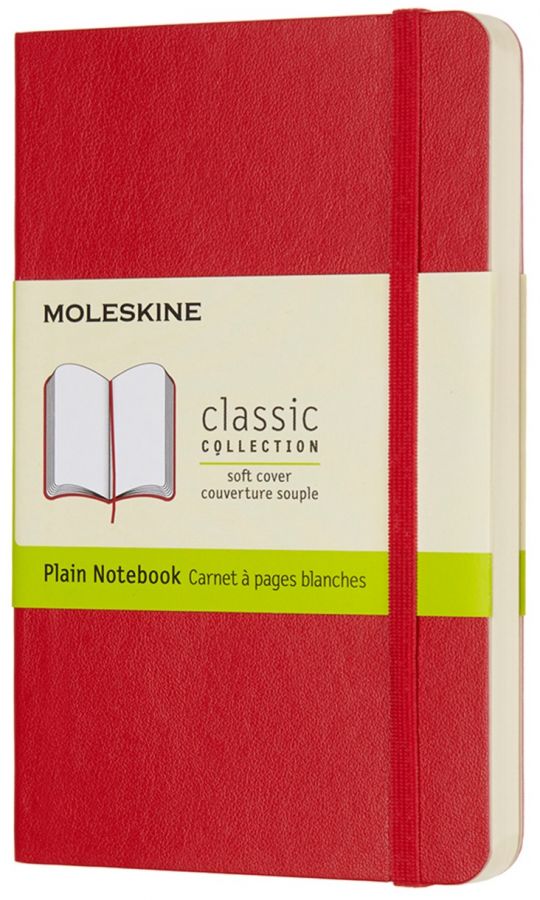 Moleskine Classic Pocket Notebook Plain, red