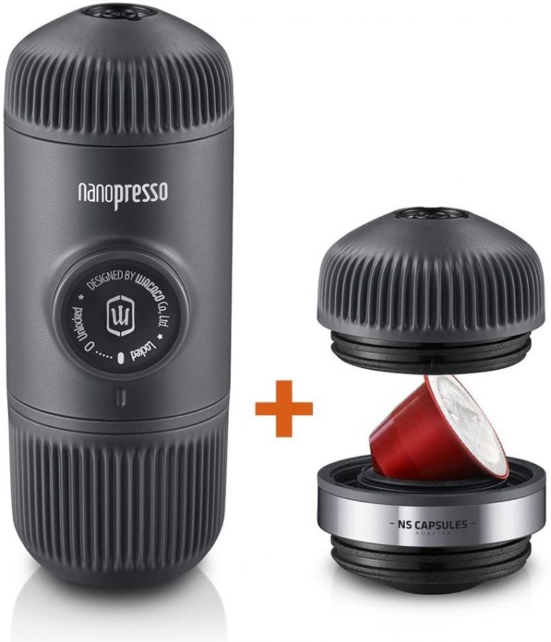 Wacaco Wacaco Nanopresso Portable Espresso Maker + NS Adaptor + Bag, Grey