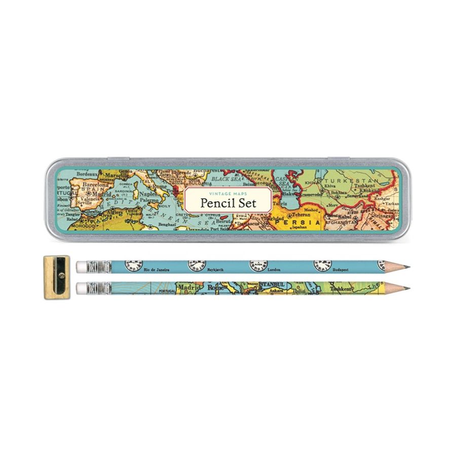 Cavallini & Co. Pencil Set Vintage Maps