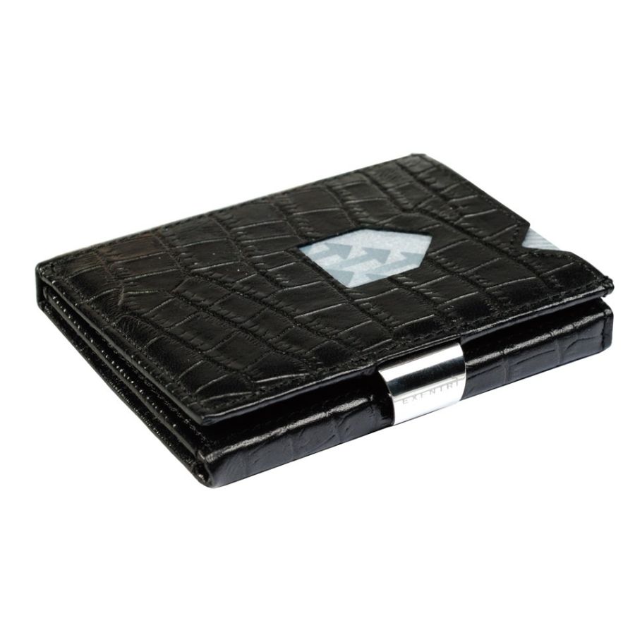 Exentri Caiman Leather Wallet (RFID-Block), Black