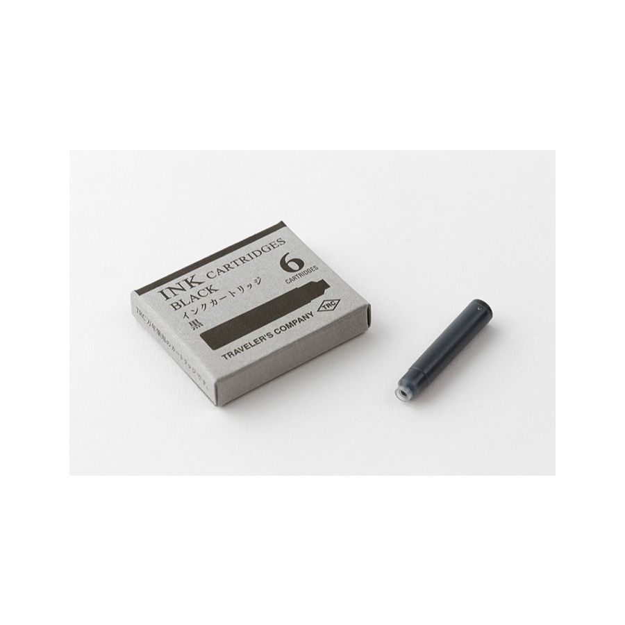 Traveler’s Company Cartridge for Brass Fountain Pen, mustesäiliö, musta