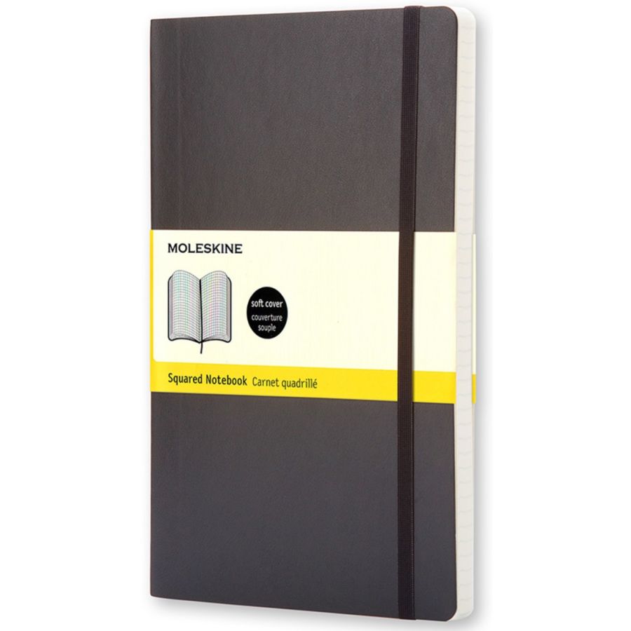Moleskine Classic Pocket pehmeäkantinen muistikirja ruuduilla, musta