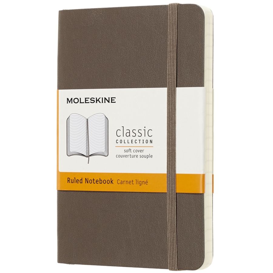 Moleskine Classic Pocket pehmeäkantinen muistikirja viivoilla, ruskea