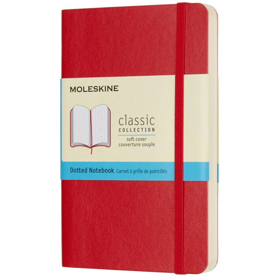 Moleskine Classic Pocket pehmeäkantinen muistikirja pisteytetty, punainen