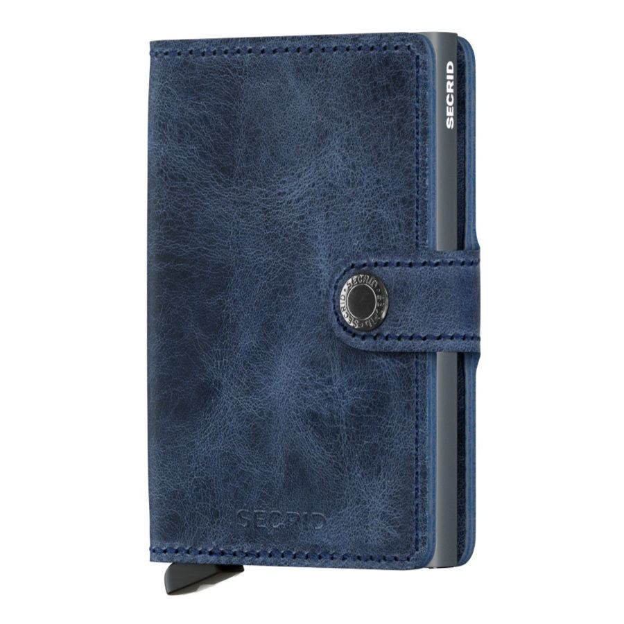 Secrid Miniwallet Leather Wallet, Vintage Blue
