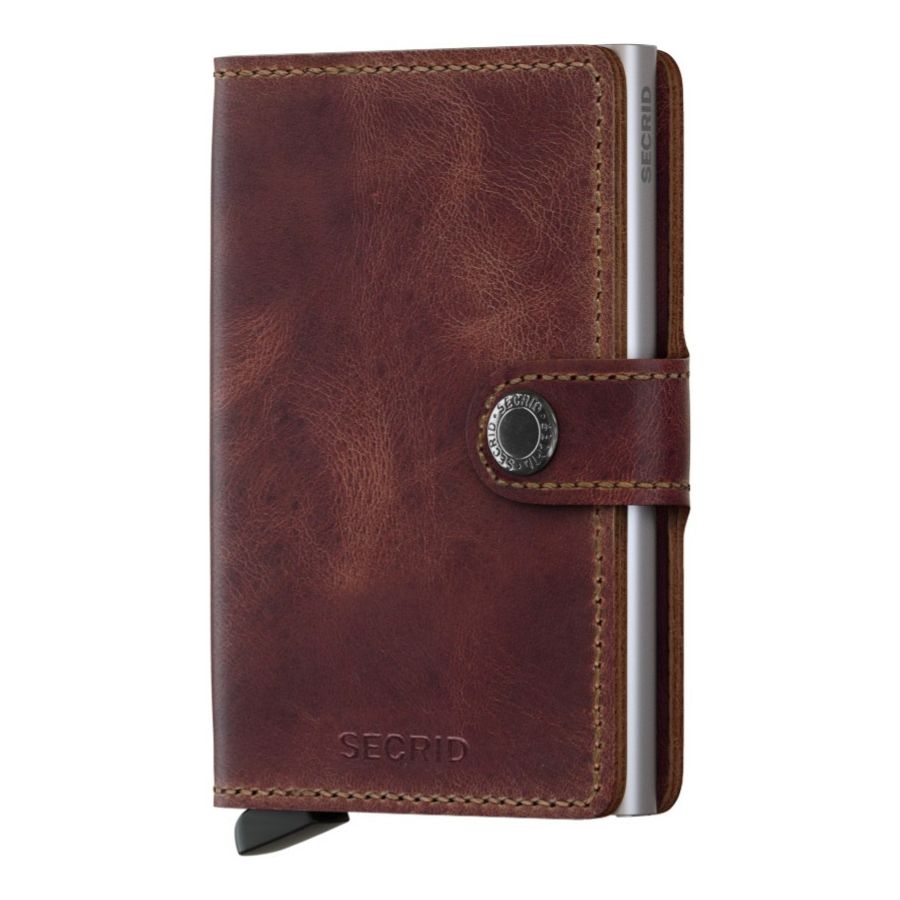 Secrid Miniwallet Leather Wallet, Vintage Brown