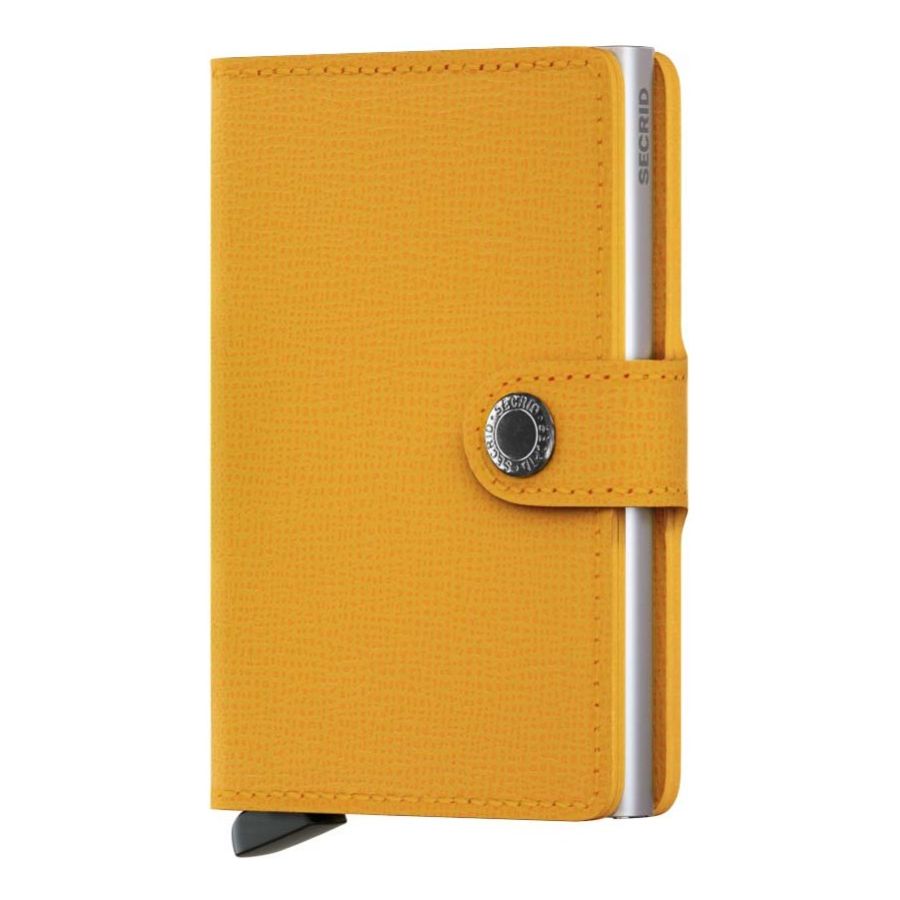 Secrid Miniwallet Leather Wallet, Crisple Amber