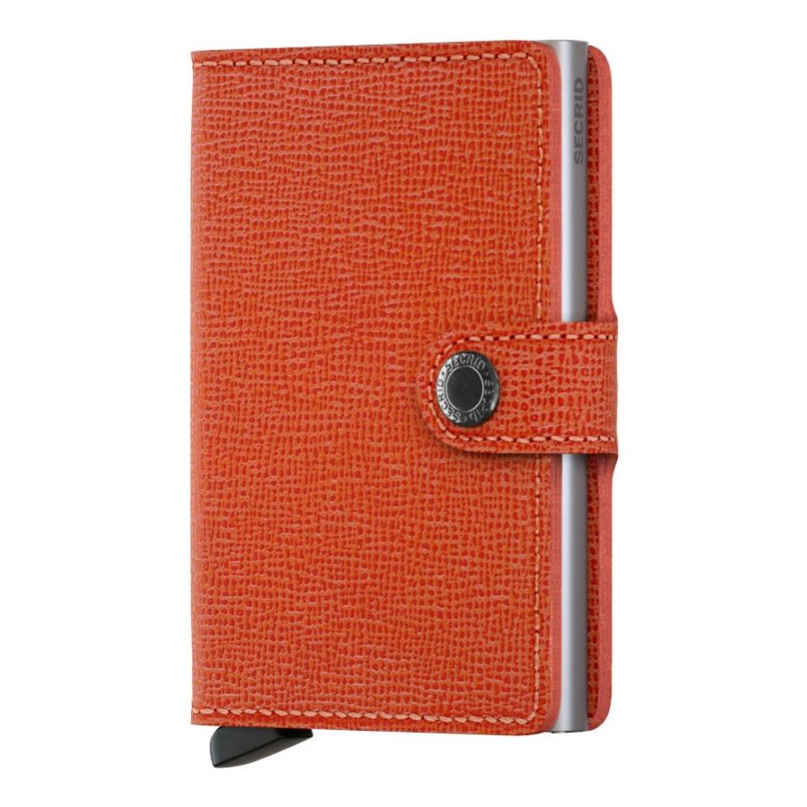 Secrid Miniwallet Leather Wallet, Crisple Orange