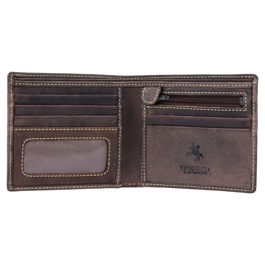Visconti Shield RFID-suojattu lompakko, tummanruskea