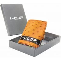 I-Clip Business Ostrich Wallet, Brown