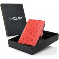 I-Clip Business Ostrich Wallet, Red