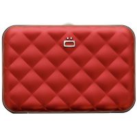 Ögon Designs Quilted Button Aluminium card holder, red