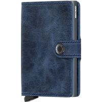 Secrid Miniwallet Leather Wallet, Vintage Blue