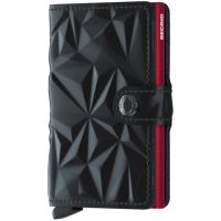 Secrid Miniwallet Leather Wallet, Prism Black-Red