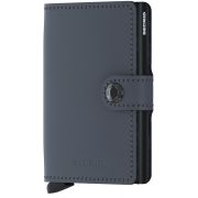 Secrid Miniwallet Leather Wallet, Matte Grey-Black