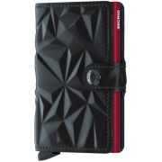 Secrid Miniwallet Leather Wallet, Prism Black-Red