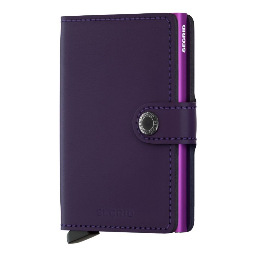 Secrid Miniwallet Leather Wallet, Matte Purple